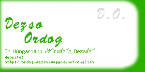 dezso ordog business card